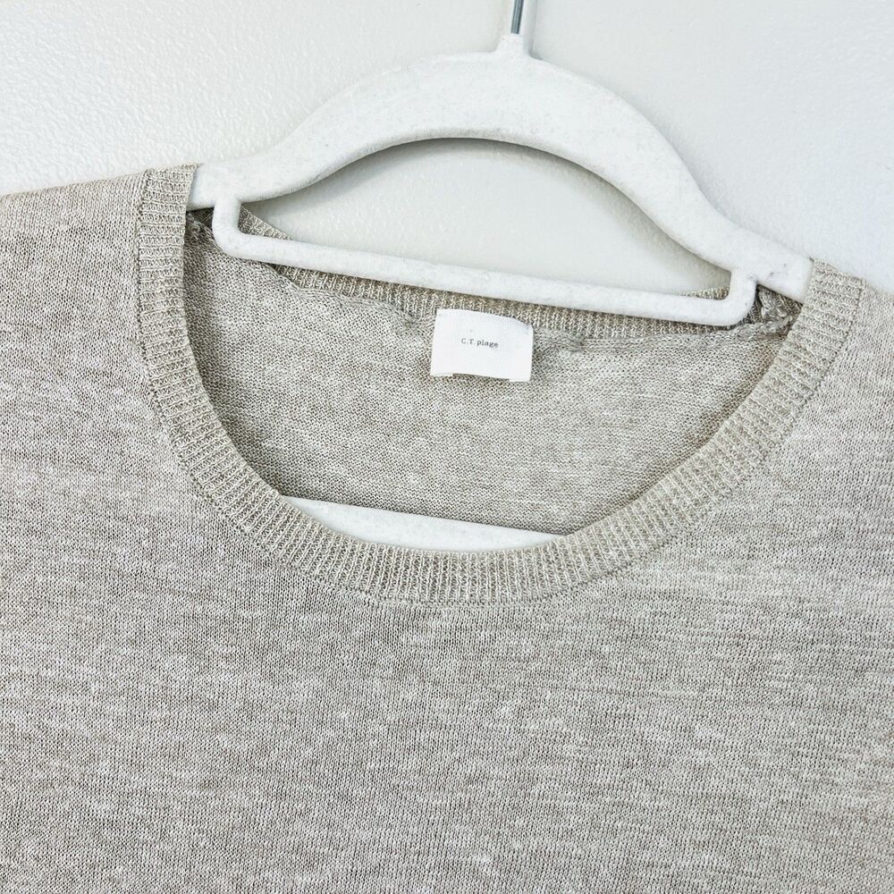 C.T. Plage 100% Linen Gray Breezy Flowy Blouse Top Lagenlook Resort Wear Size XL - Picture 2 of 10